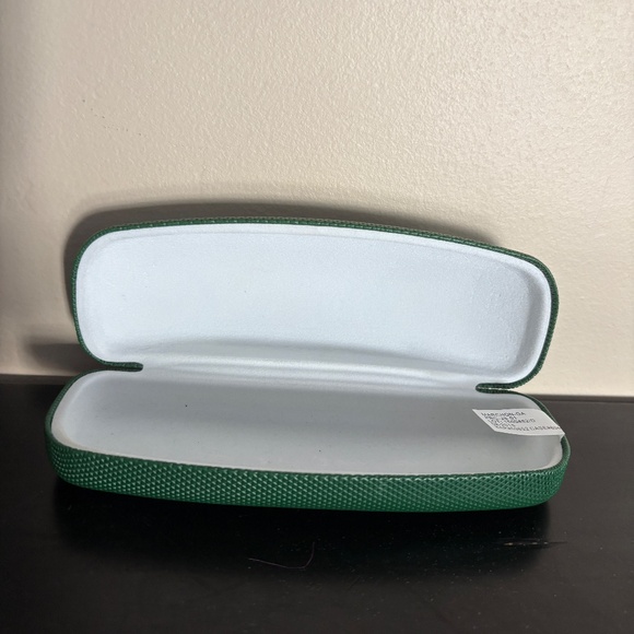 Lacoste hard shell eyeglass case; lined, alligator logo, hinged - Picture 3 of 3